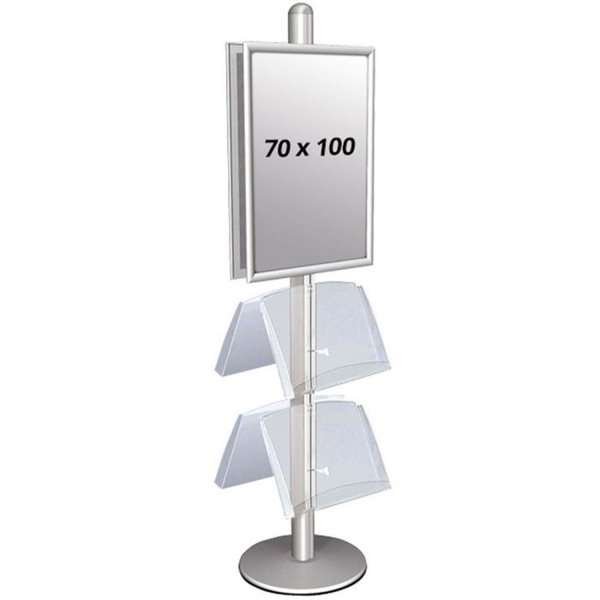 Multi Stand 4 Infoständer - doppelseitig mit 2 Acrylregalen 25mm, 2 x 70 x 100 cm #1