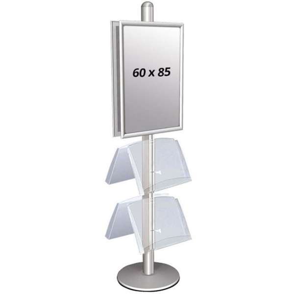 Multi Stand 4 Infoständer - doppelseitig mit 2 Acrylregalen 25mm, 2 x 60 x 85 cm #1