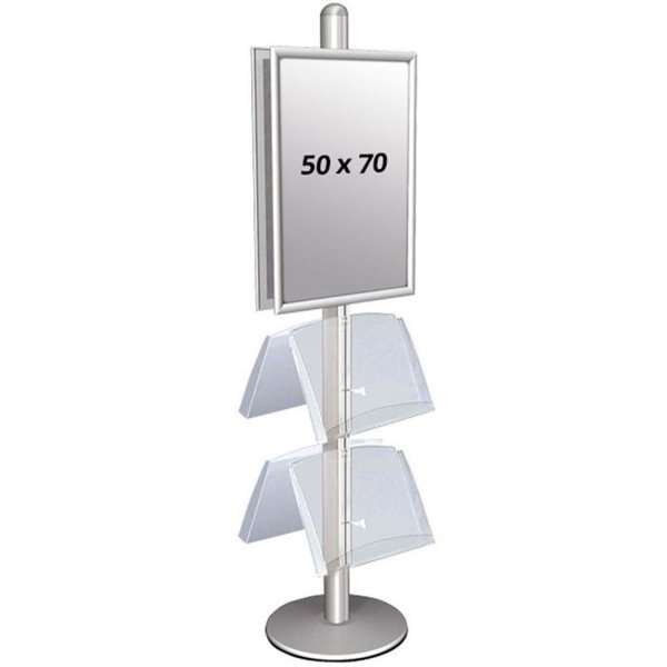 Multi Stand 4 Infoständer - doppelseitig mit 2 Acrylregalen 25mm, 2 x 50 x 70 cm #1