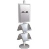 Multi Stand 4 Infoständer - doppelseitig mit 2 Stahlregalen 25mm, 2 x 60 x 85 cm #1