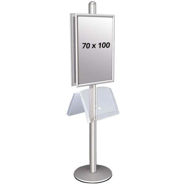 Multi Stand 2 Infoständer - Doppelseitig mit Stahlregal 25mm, 2 x 70 x 100 cm #1