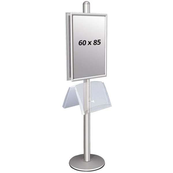 Multi Stand 2 Infoständer - Doppelseitig mit Stahlregal 25mm, 2 x 60 x 85 cm #1