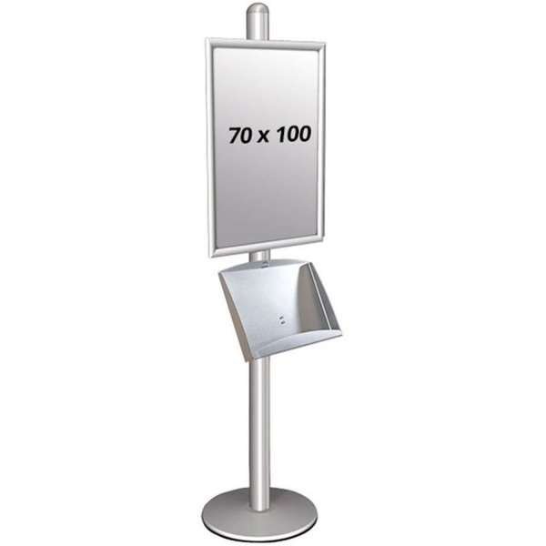 Multi Stand 1 Infoständer - Einseitig mit Stahlregal 25mm 1x70x100 #1