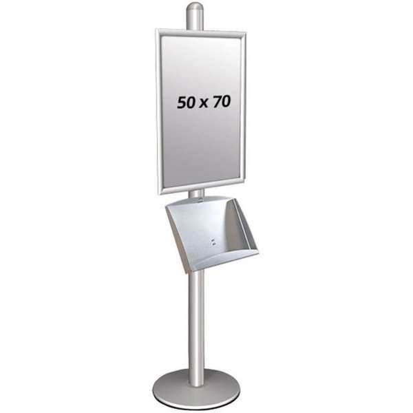 Multi Stand 1  Infoständer - Einseitig mit Stahlregal 25mm 1 x 50 x 70 Alu #1