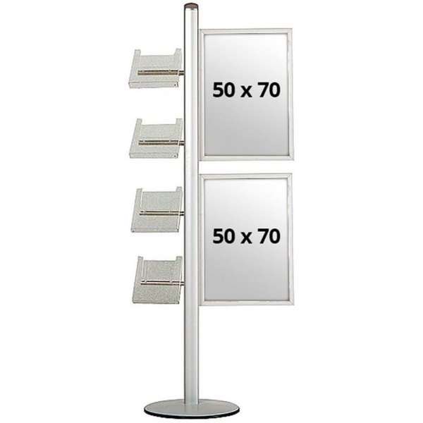 Multi Stand Prospekthalter 18 - Einseitig, 2x70x50 Einschubregale + 4xA4-Regale #1