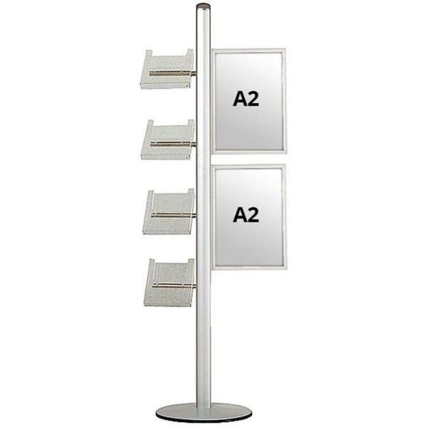 Multi Stand Prospekthalter 18 Einseitig 2x A2 Slide-in + 4xA4 Regale #1