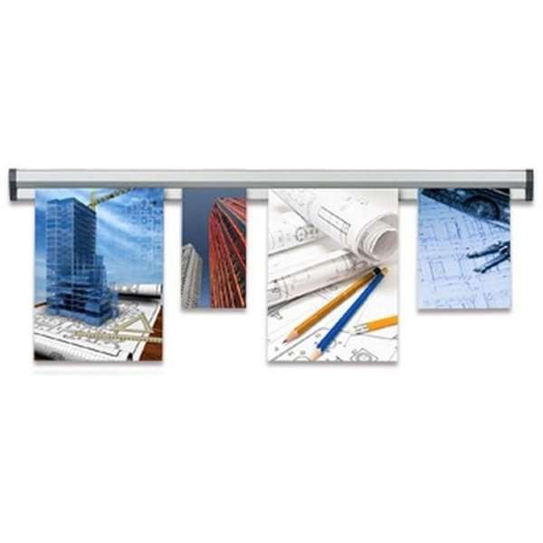 Posterleiste - Fast Note Posterschiene mit 30mm Aluminiumprofil, silber - 125,5 cm #1