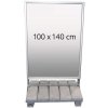 Schwerer Outdoor Kundenstopper mit Betonfuß, silver - 100x140 cm #1