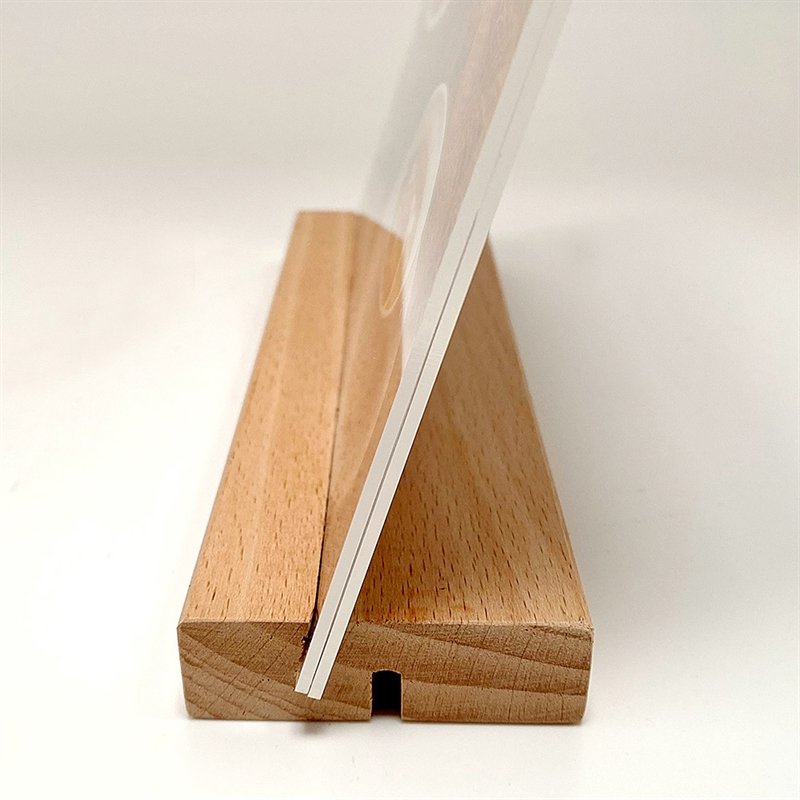 WOOD Block Menu Holder Acryl A4 vertikal/gewinkelt #7