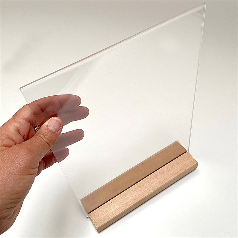WOOD Block Menu Holder Acryl A4 vertikal/gewinkelt #5