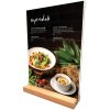 WOOD Block Menu Holder Acryl A4 vertikal/gewinkelt #1