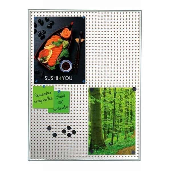 Kombi-Informationstafel, 9mm Aluminiumprofil mit Stahl-/Kork-Rückplatte, silber - 9 x A4 #2