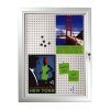 Kombi-Hängeschrank/Infobox mit Schloss und Stahl-/Korkrückwand, silber - 4xA4 #2