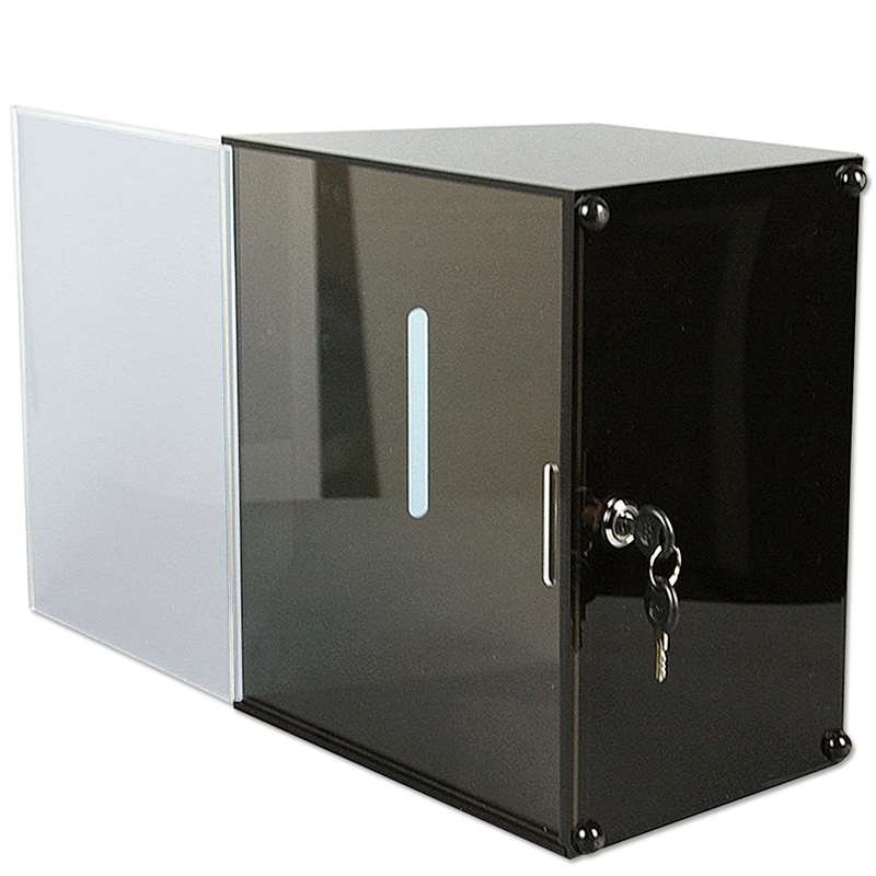 Tipbox Trinkgeld Box, schwarz, mit A4-Acrylhalter für Info #4