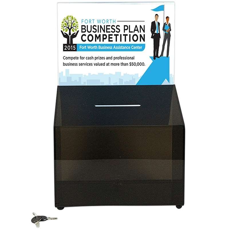Tipbox Trinkgeld Box, schwarz, mit A4-Acrylhalter für Info #2