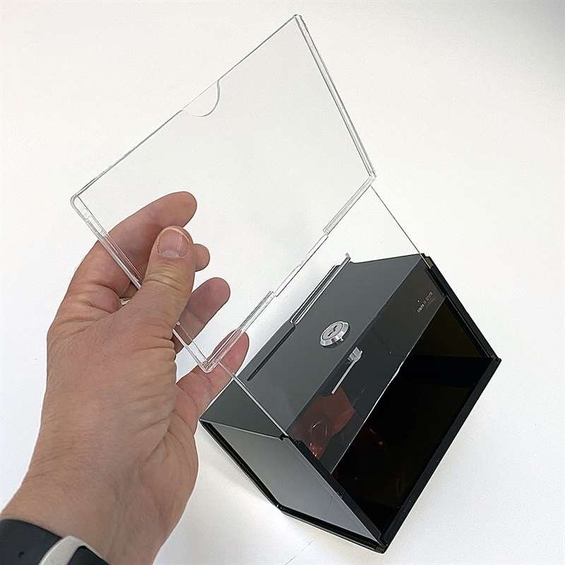 Tipbox Trinkgeld Box, schwarz, mit A6-Acrylhalter für Info #4