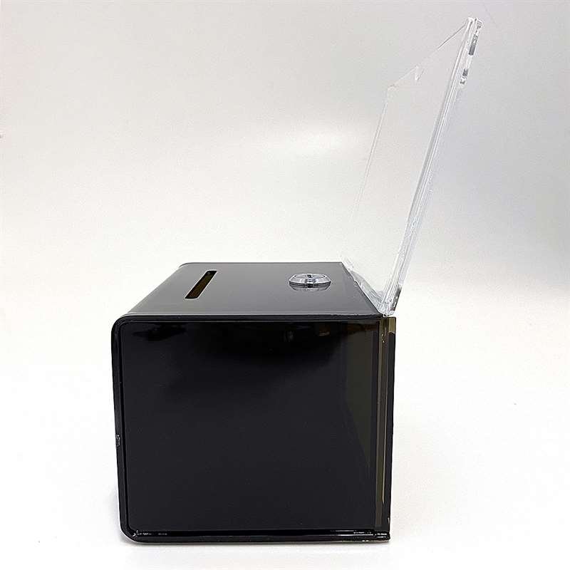 Tipbox Trinkgeld Box, schwarz, mit A6-Acrylhalter für Info #2
