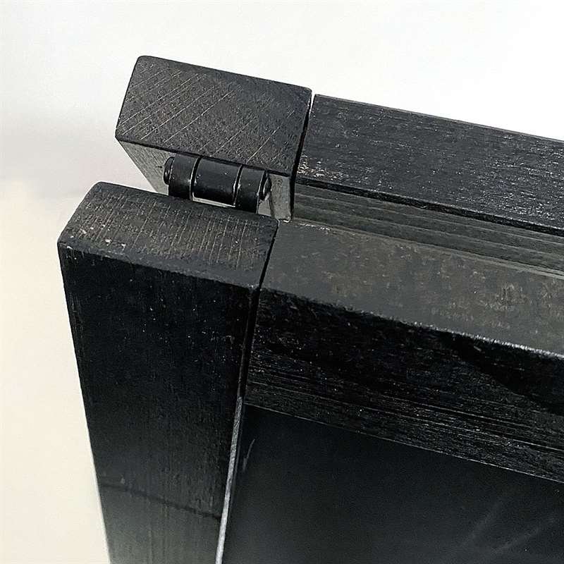 Wooden Kreidetafel Kundenstopper aus Holz mit Stahlbrett 59x78cm - schwarz gebeizte Buche #5