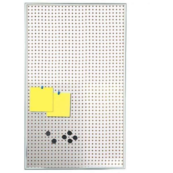 Kombi-Informationstafel 9mm Aluminiumprofil mit Stahl-/Korkrückplatte, silber - 6xA4 #1