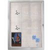 Kombi-Hängeschrank/Infobox mit Schloss und Stahl-/Korkrückwand, silber - 9xA4 #1