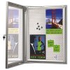 Kombi-Hängeschrank/Infobox mit Schloss und Stahl-/Korkrückwand, silber - 4xA4 #4