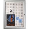 Kombi-Hängeschrank/Infobox mit Schloss und Stahl-/Korkrückwand, silber - 4xA4 #3