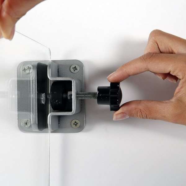 Universal-Klemmsatz für Hygieneabschirmung, 2 Plattenhalter für Wand oder Decke #8
