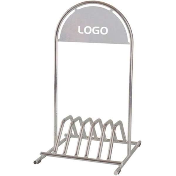 Expo Gotik Kundenstopper mit Fahrradabstellplatz und Logo schild - Silber #4
