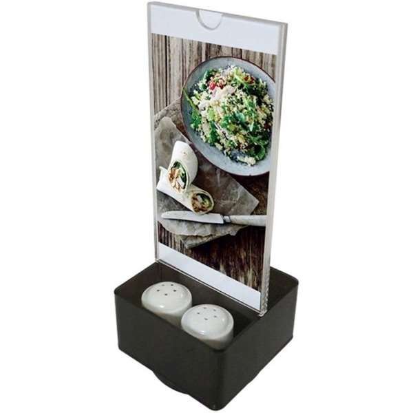Salt & Pepper Menükartenhalter vertikal - 2xM65 Flyer - 9,9x21 cm - schwarz #1