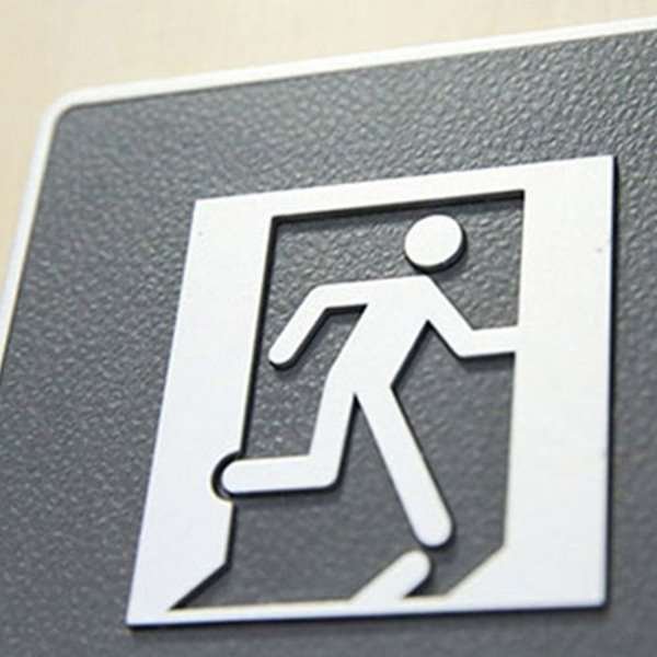 Symbol, Türschild, Mit, Blindenschrift - Exit #3
