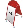 New Gotik Lux Kundenstopper mit Logo schild und Rad - A1 - rot #1