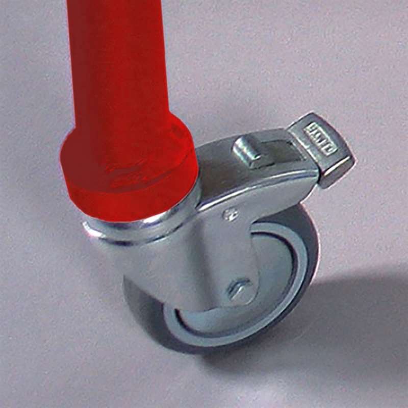 New Gotik Lux Kundenstopper mit Logo schild und Rad - A1 - rot #4