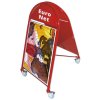 New Gotik Lux Kundenstopper mit Logo schild und Rad - A1 - rot #3