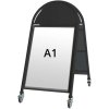 New Gotik Lux Kundenstopper mit Logo schild und Rad - A1 - schwarz #1