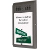 Gebogener Aschenbecher mit A3-Informationsschild #1