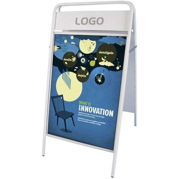 Expo Sign Kundenstopper mit Logo schild - 70x100 cm - weiß #5