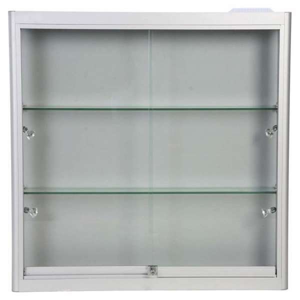 Vitrine - Showcase Wall Duo Glasvitrine mit LED-Licht und Schloss - Silber #8