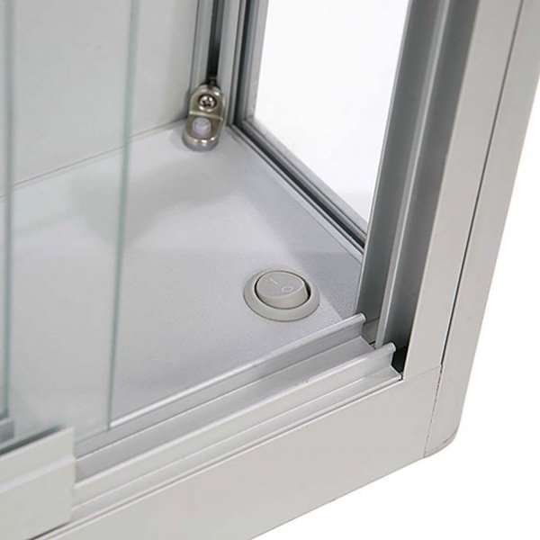 Vitrine - Showcase Wall Duo Glasvitrine mit LED-Licht und Schloss - Silber #2