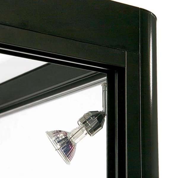Vitrine - Showcase Desk Duo Glasvitrine mit LED-Licht und Schloss - Schwarz #4