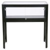 Vitrine - Showcase Desk Duo Glasvitrine mit LED-Licht und Schloss - Schwarz #3