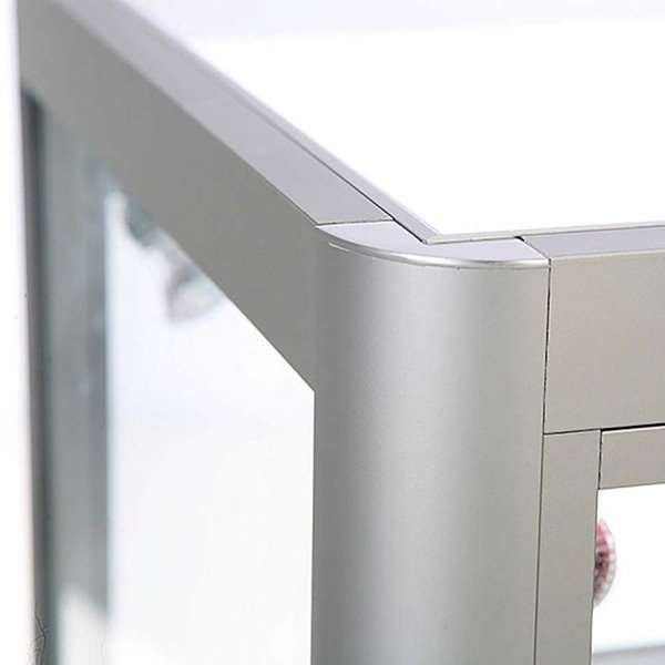 Vitrine - Showcase Desk Duo Glasvitrine mit LED-Licht und Schloss - Silber #2