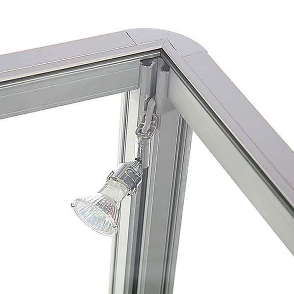Vitrine - Showcase Desk Duo Glasvitrine mit LED-Licht und Schloss - Silber #8