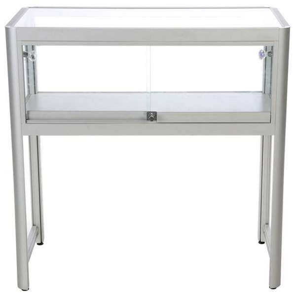 Vitrine - Showcase Desk Duo Glasvitrine mit LED-Licht und Schloss - Silber #5