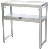 Vitrine - Showcase Desk Duo Glasvitrine mit LED-Licht und Schloss - Silber #1