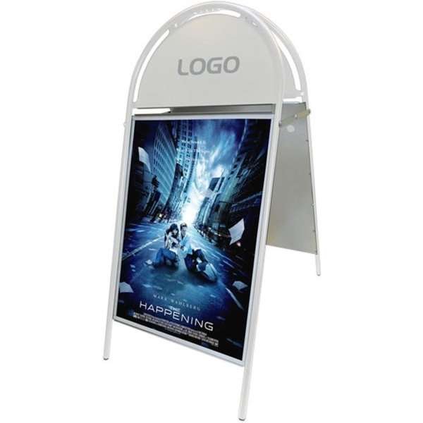 Gotik Budget Kundenstopper mit Logo schild - A1 - weiß #2