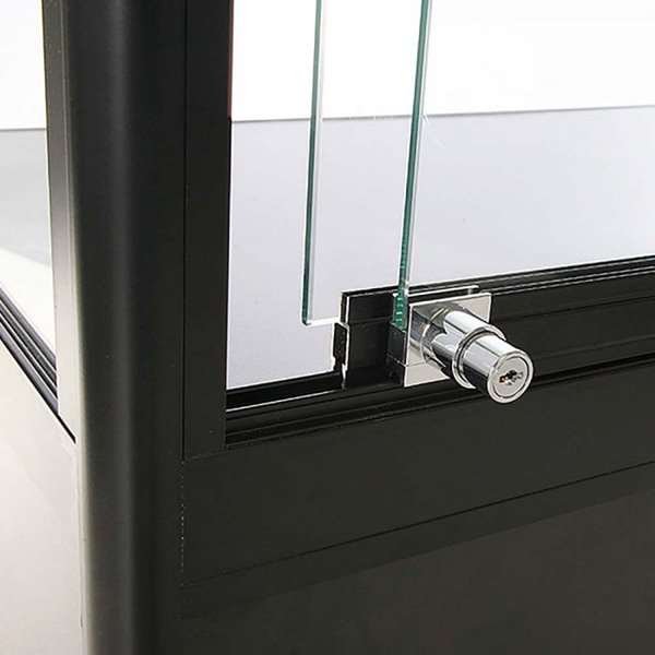 Vitrine - Showcase Tower Duo Glasvitrine mit Unterschrank, LED-Licht und Schloss - Schwarz #7