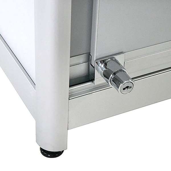 Vitrine - Showcase Tower Duo Glasvitrine mit Unterschrank, LED-Licht und Schloss - Silber #6