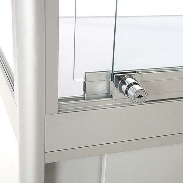 Vitrine - Showcase Tower Duo Glasvitrine mit Unterschrank, LED-Licht und Schloss - Silber #5