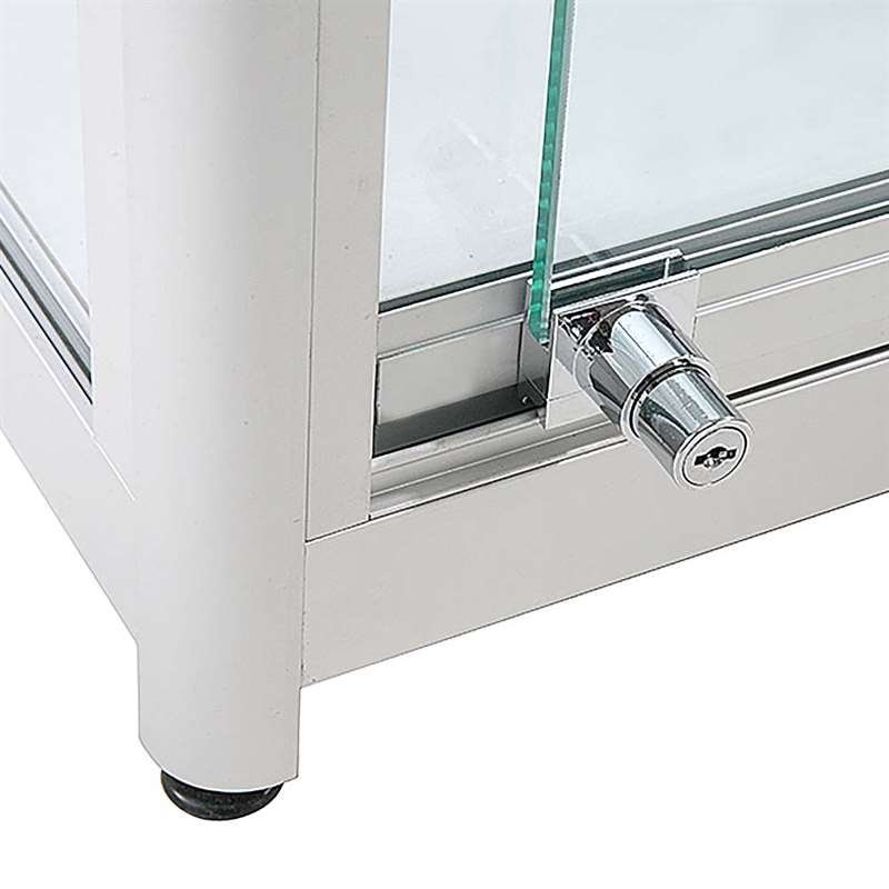 Vitrine - Showcase Tower Duo Glasvitrine mit LED-Licht und Schloss - Silber #3