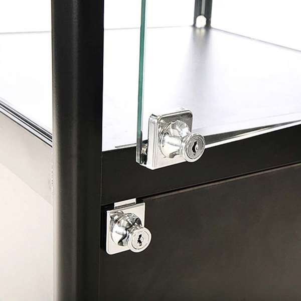 Vitrine - Showcase Tower Solo Glasvitrine mit Unterschrank, LED-Licht und Schloss - Schwarz #9